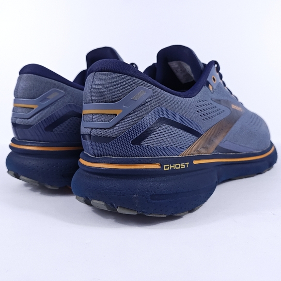 Brooks Ghost 15 Mens 10 Wide 2E Neutral Cushion Road Running Shoes Blue Orange - Picture 7 of 16